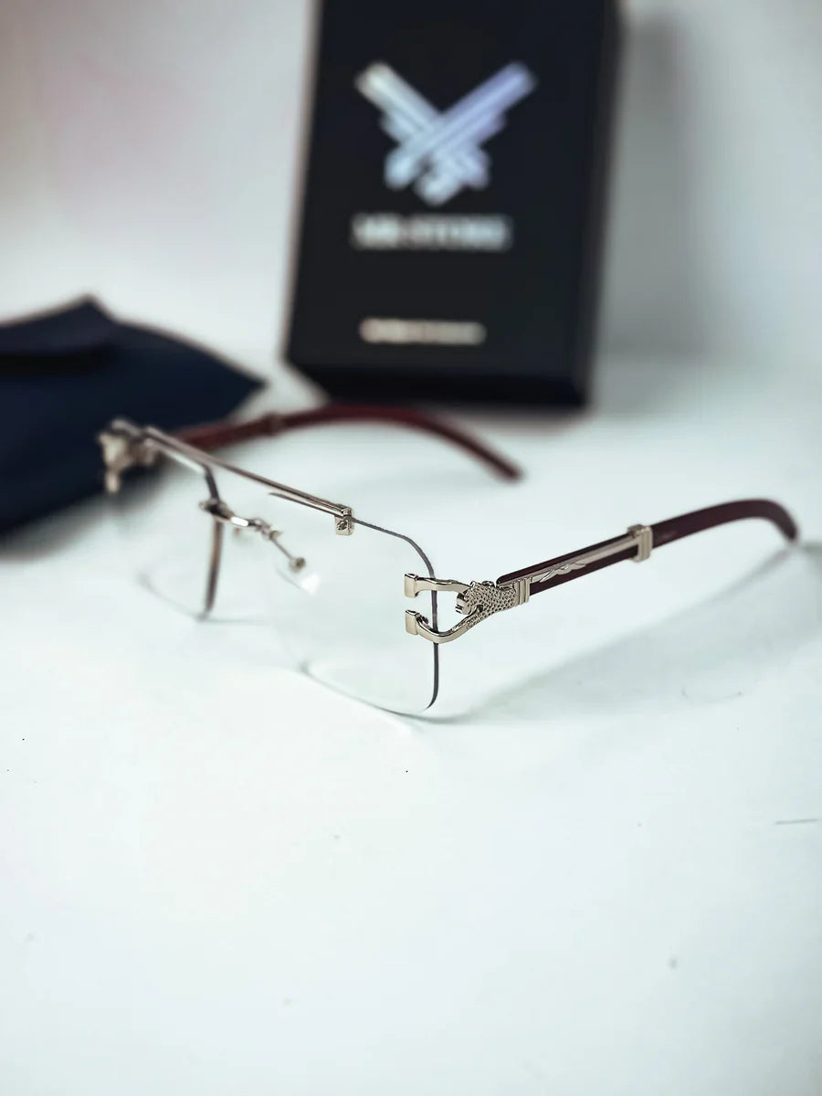 Transition Black Rimless Glasses