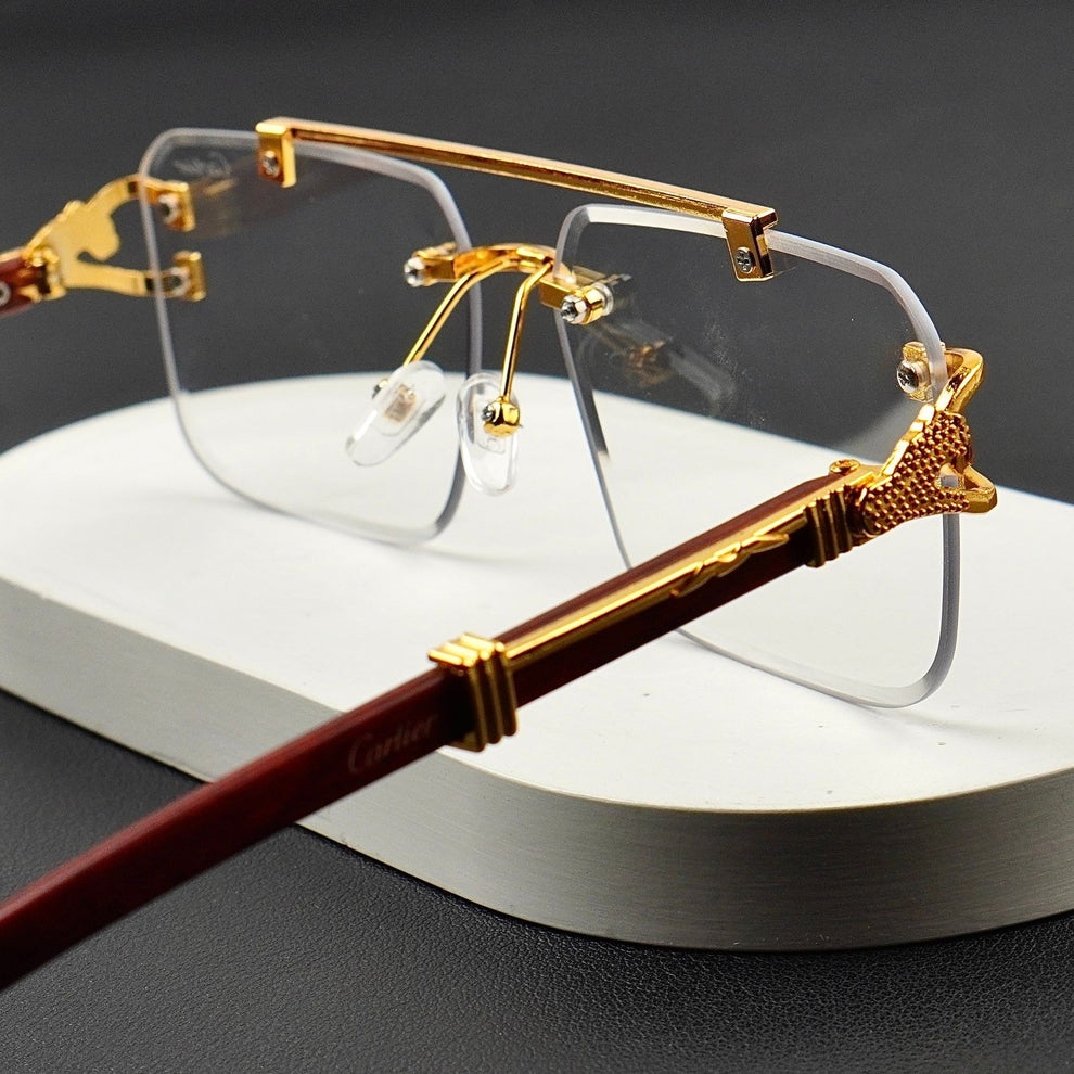 Transition Black Rimless Glasses