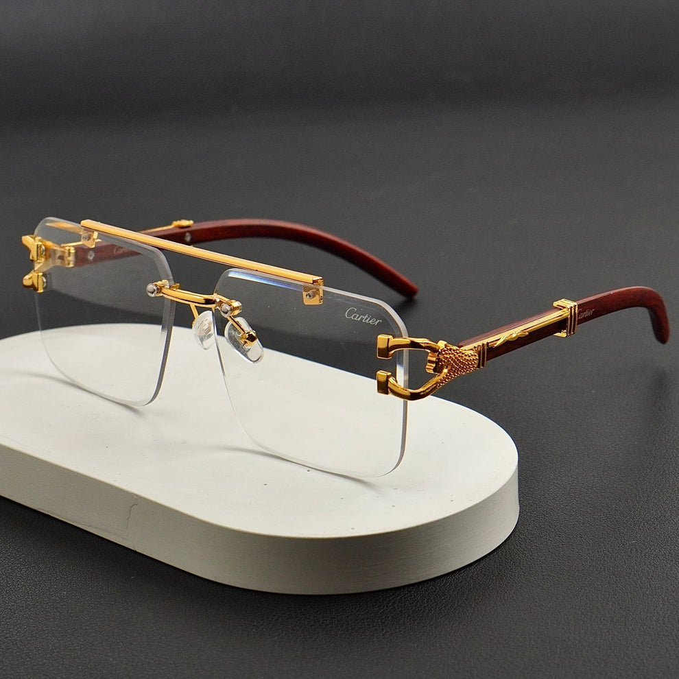 Transition Black Rimless Glasses