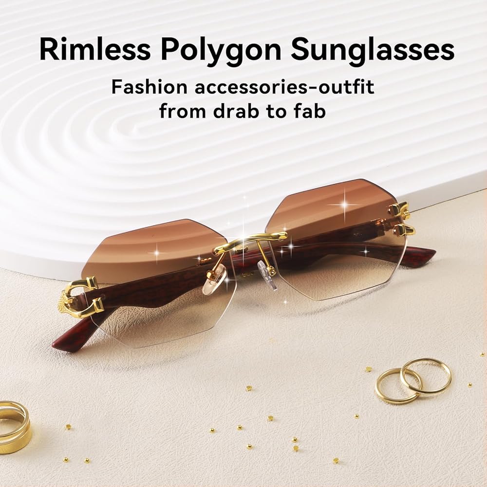 Vintage Wood--Metal Framed Leopard Unisex Sunglasses